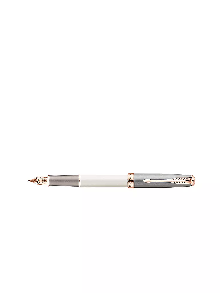 PARKER | Füllfederhalter Sonnet SE Contort Fountain Pen Subtle Pearl und Grey Rose Gold Trim | weiß