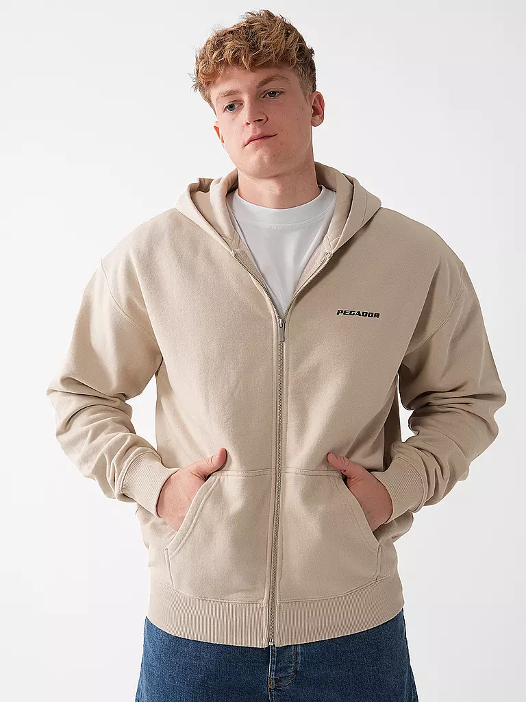 PEGADOR | Sweatjacke COLNE LOGO | beige