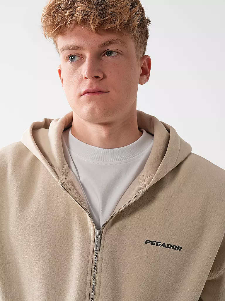 PEGADOR | Sweatjacke COLNE LOGO | beige