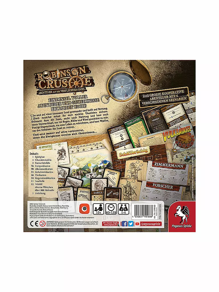 PEGASUS | Robinson Brettspiel - Crusoe - Abenteuer auf der Verfluchten Insel | keine Farbe