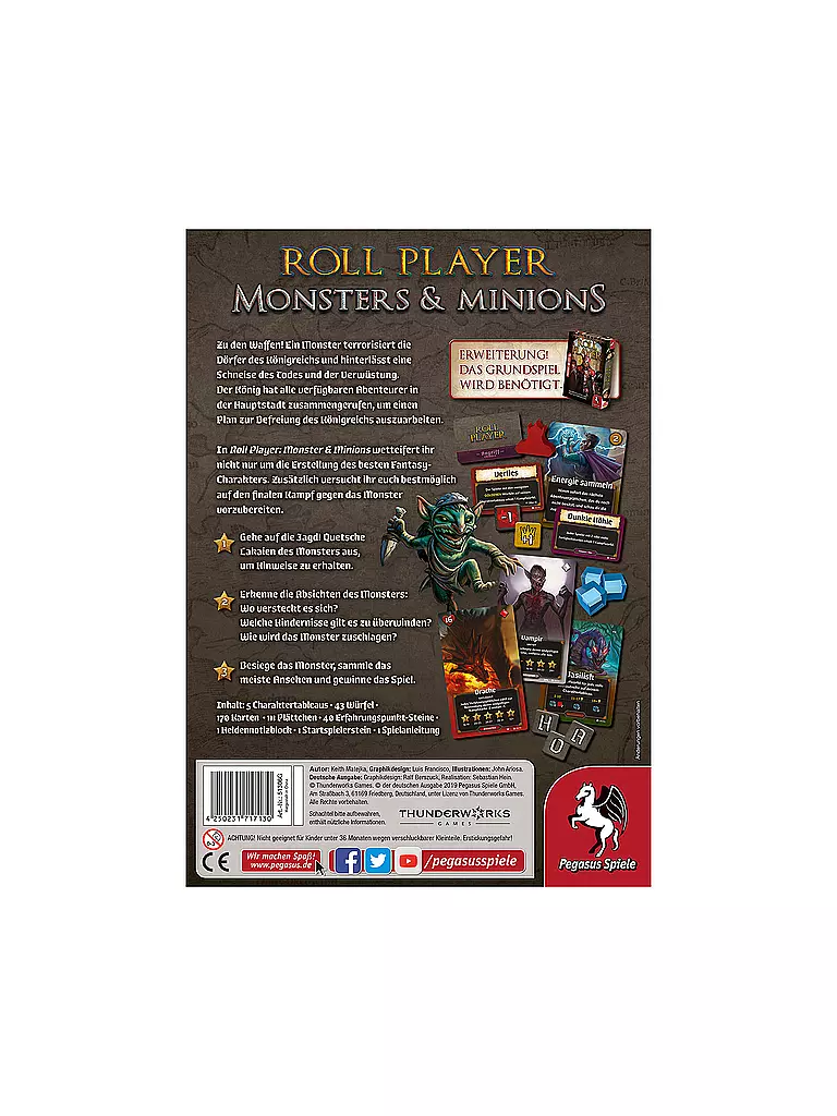 PEGASUS | Roll Player: Monsters & Minions (Erweiterung) | bunt