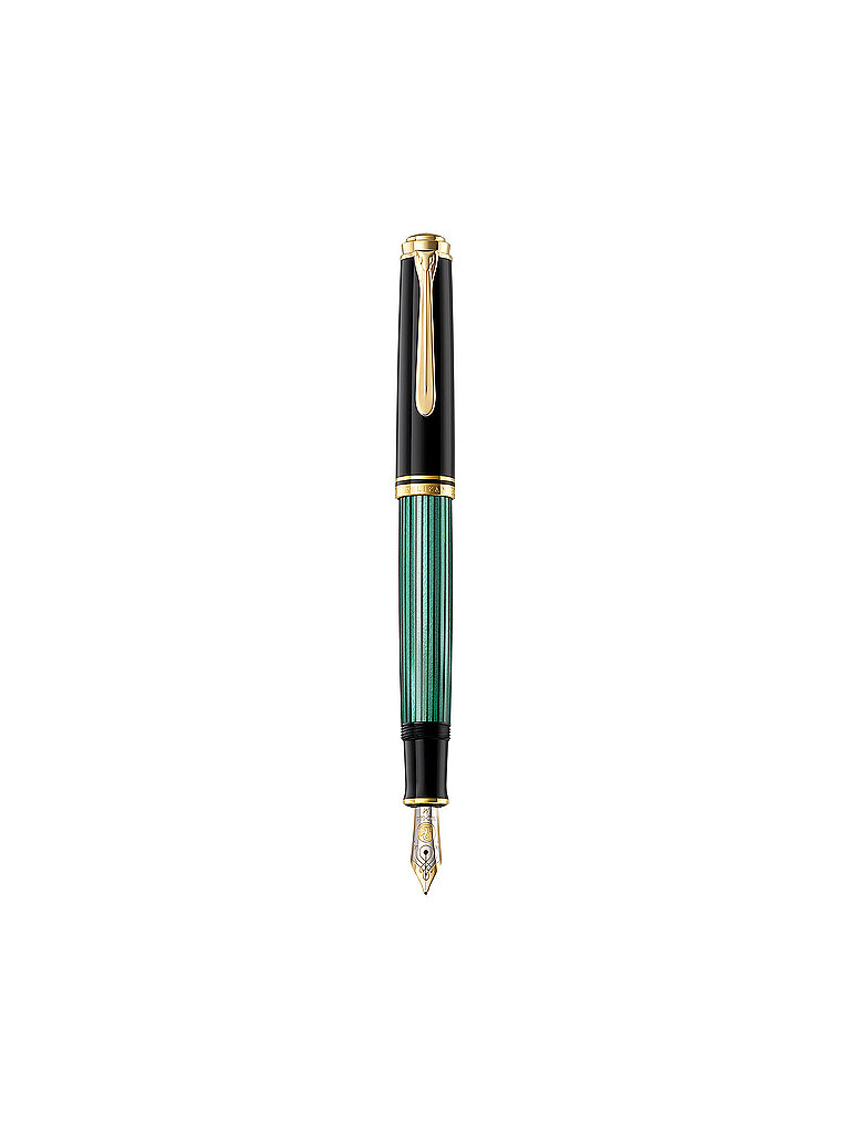 PELIKAN Füllhalter M600 Schwarz-Grün Medium mit Etui dunkelgrün