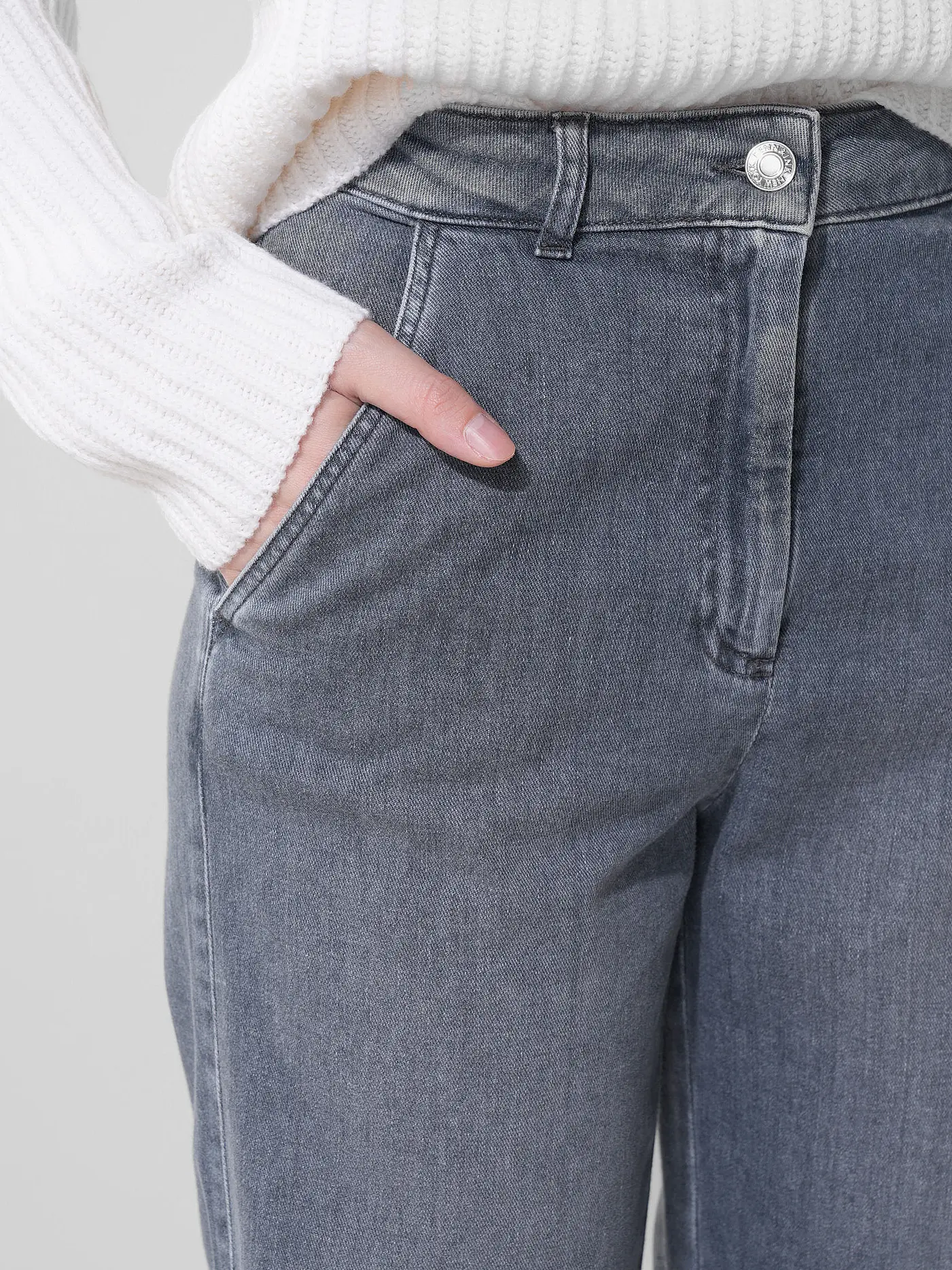 PENN&INK | Jeans Wide Leg | grau