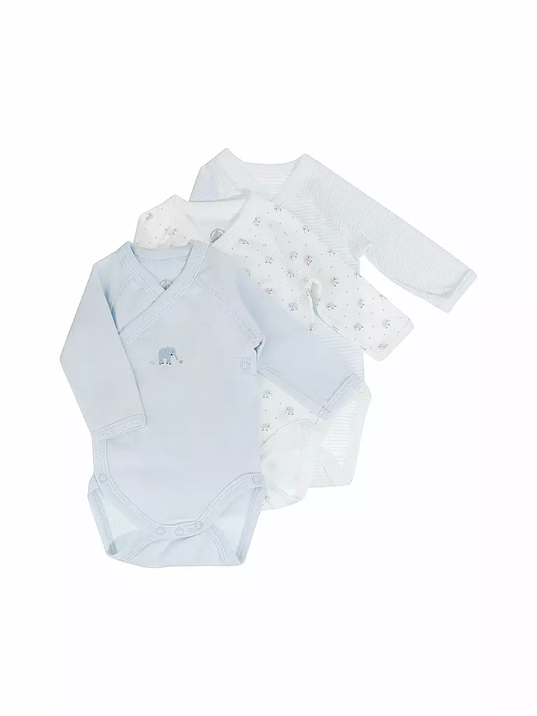 PETIT BATEAU | Baby Wickelbody 3-er Pkg. | blau