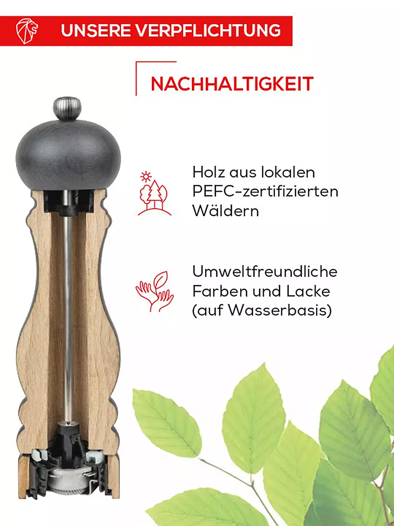 PEUGEOT | Pfeffer- und Salzmühle Set TAHITI WASSER 2-tlg. 15cm Buche / Hell- und Dunkelgrün | grün