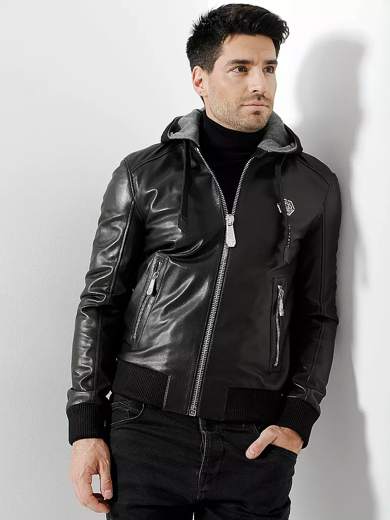 PHILIPP PLEIN | Lederjacke | schwarz