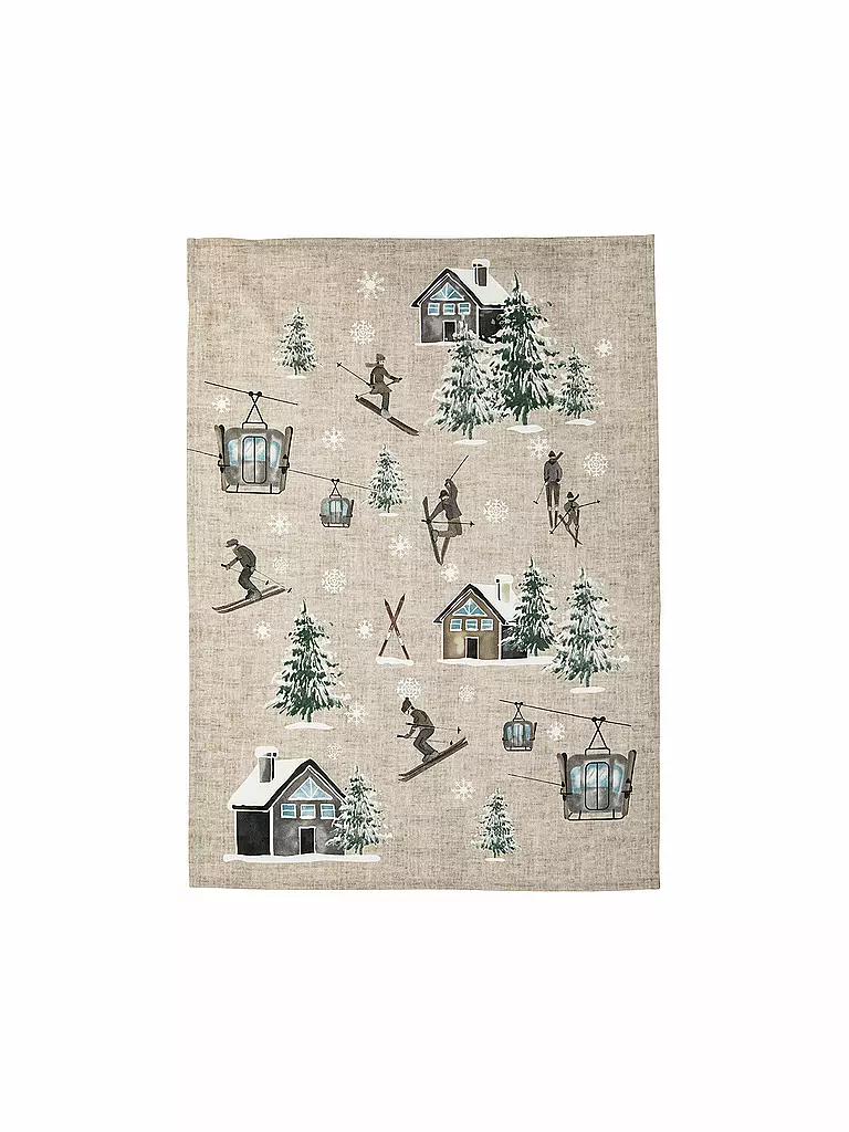 PICHLER | Weihnachts Geschirrtuch 50x70cm Slalom Pinie | dunkelgruen