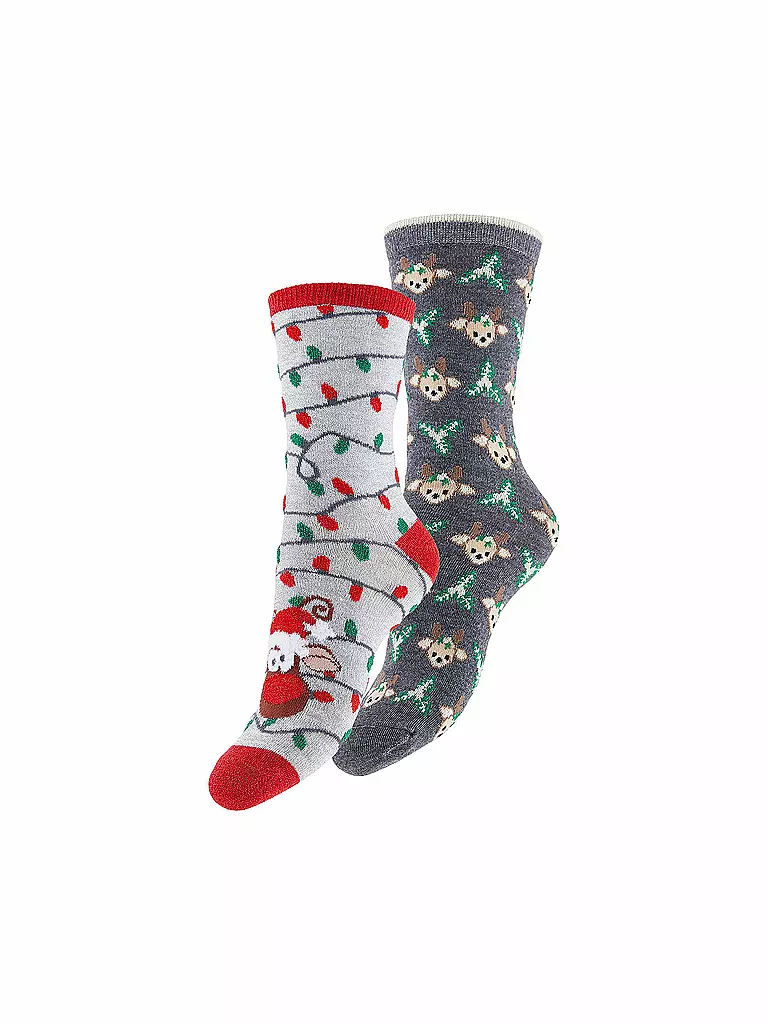 PIECES | Geschenkset Socken 2-er Pkg. PCEMILY  | grau