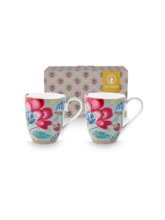 PIP STUDIO | Henkelbecher 2er Set 450ml  XLarge BLOOMING TALES Fantasy Blue
