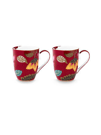 PIP STUDIO | Henkelbecher  2-tlg. BLOOMING TALES 2x350ml Fantasy Darkred