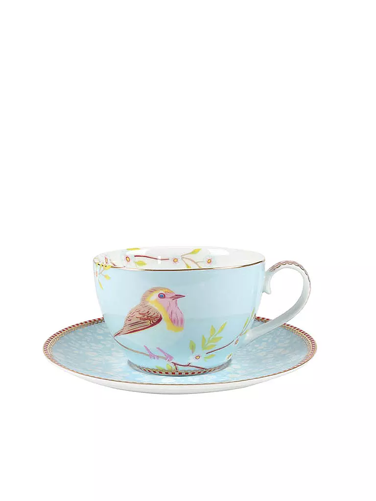 PIP STUDIO | Cappuccino-Tasse und Untertasse "Early Bird" | blau