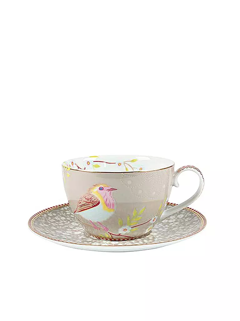 PIP STUDIO | Cappuccino-Tasse und Untertasse "Early Bird" | beige