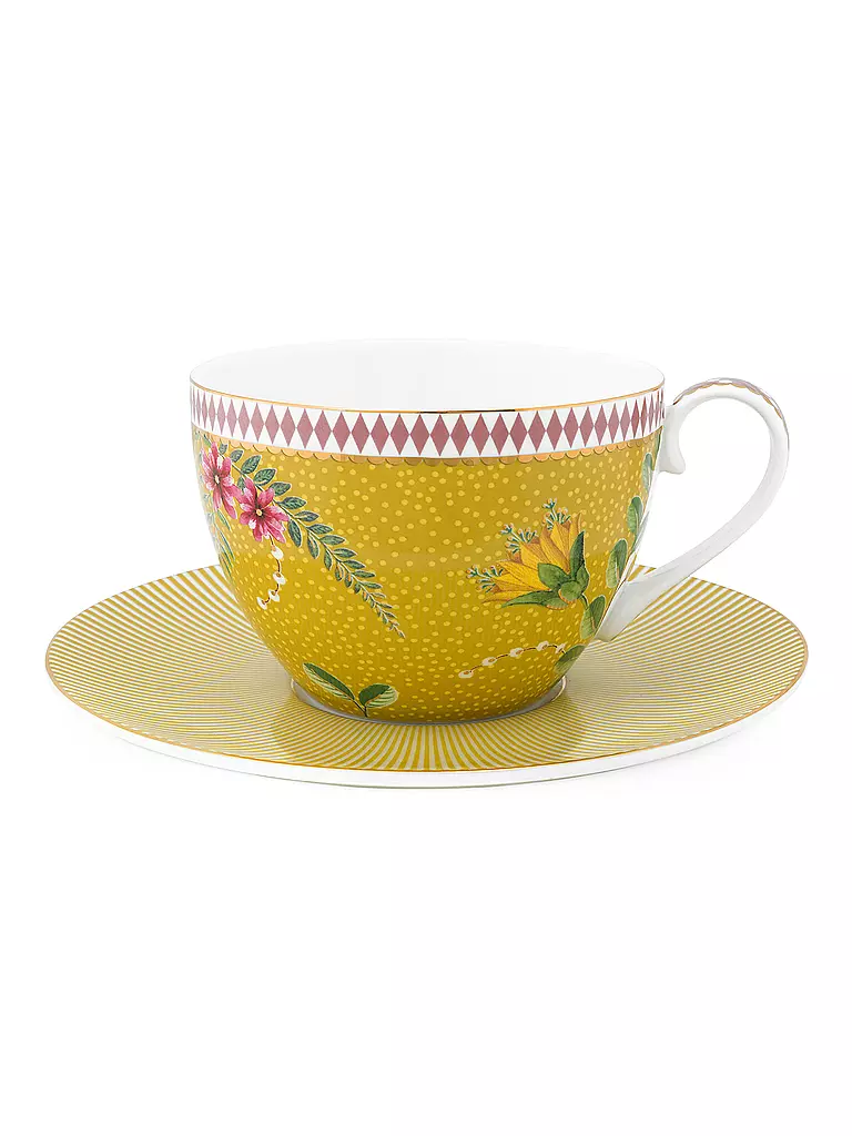 PIP STUDIO | Cappuccinotasse mit Untertasse Set 2er LA MAJORELLE 280ml Gelb | gelb