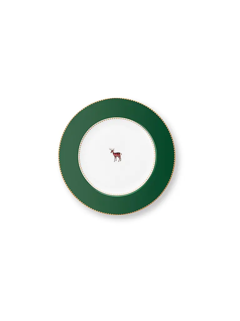 PIP STUDIO | Dessertteller 17cm LOVE BIRDS Dark Green | dunkelgrün