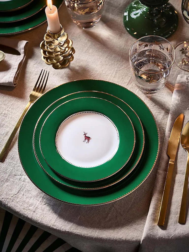 PIP STUDIO | Dessertteller 17cm LOVE BIRDS Dark Green | dunkelgrün