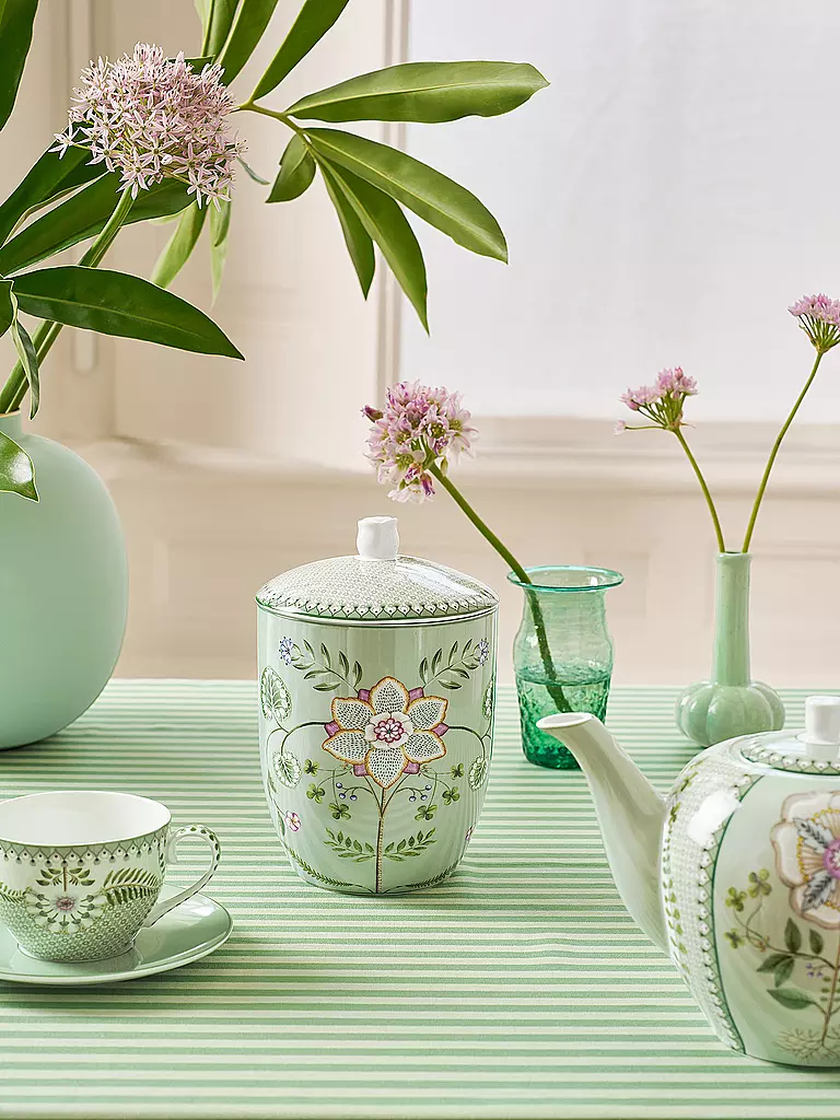 PIP STUDIO | Dose mit Deckel  LILY & LOTUS 1,5l Light Green | hellgrün
