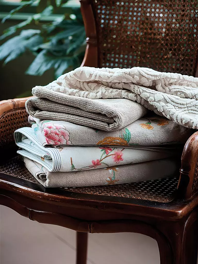 PIP STUDIO | Duschtuch LES FLEURS 70x140cm Khaki | dunkelblau