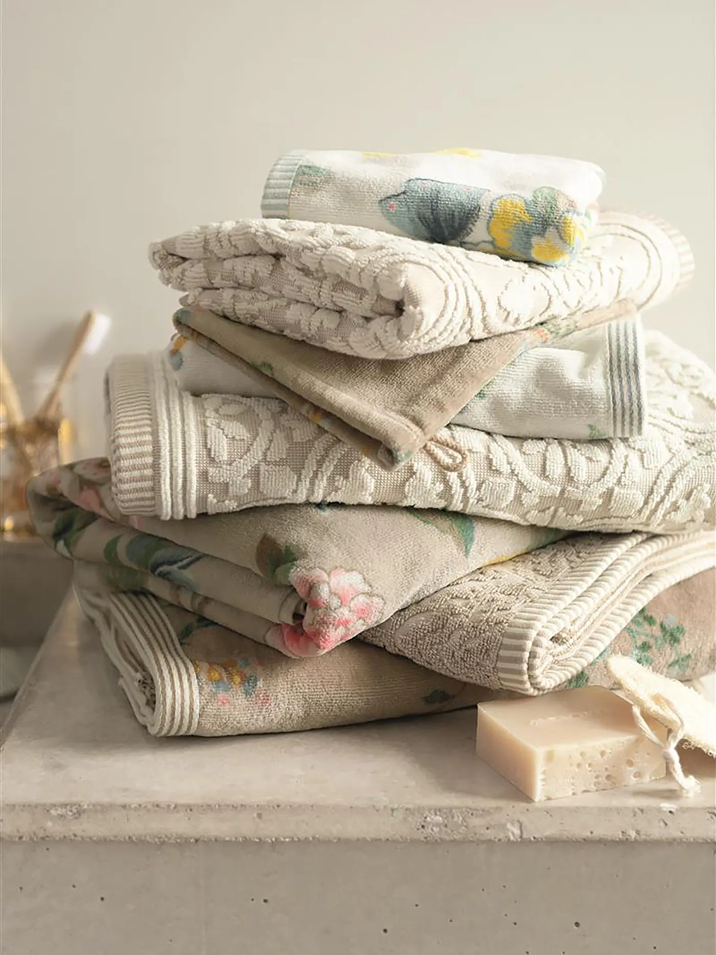 PIP STUDIO | Duschtuch LES FLEURS 70x140cm Weiss | weiss
