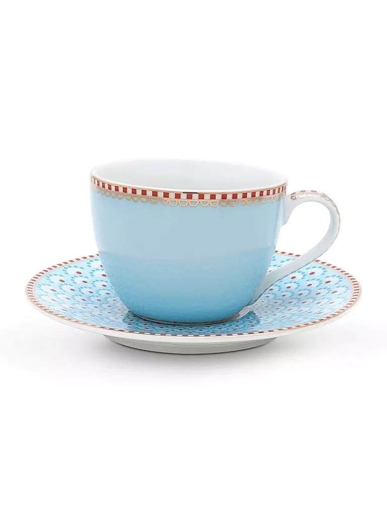 PIP STUDIO | Espressotasse mit Untertasse "Floral Fantasy Bloomingtails" 120ml | blau