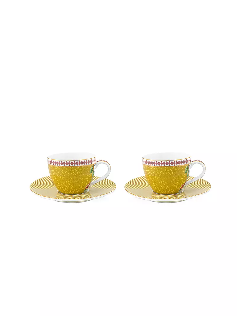 PIP STUDIO | Espressotasse mit Untertasse Set 2er LA MAJORELLE 120ml Gelb | gelb