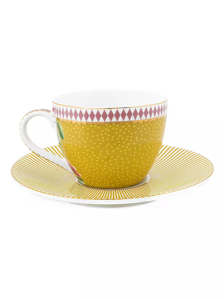 PIP STUDIO | Espressotasse mit Untertasse Set 2er LA MAJORELLE 120ml Gelb | gelb