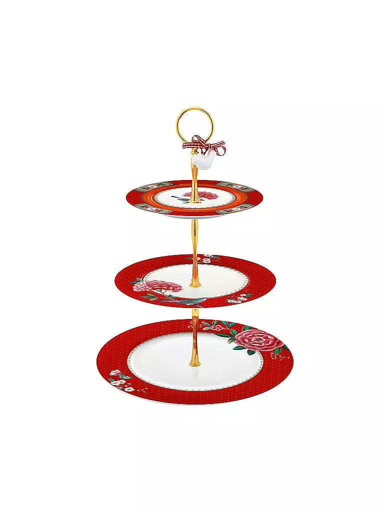 PIP STUDIO | Etagere - Cake Stand 3er "Blushing Birds" | rot