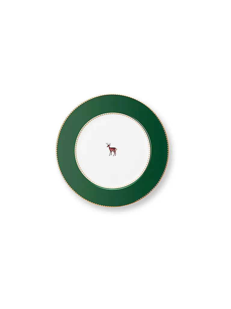 PIP STUDIO | Frühstücksteller 21cm LOVE BIRDS Dark Green | dunkelgrün