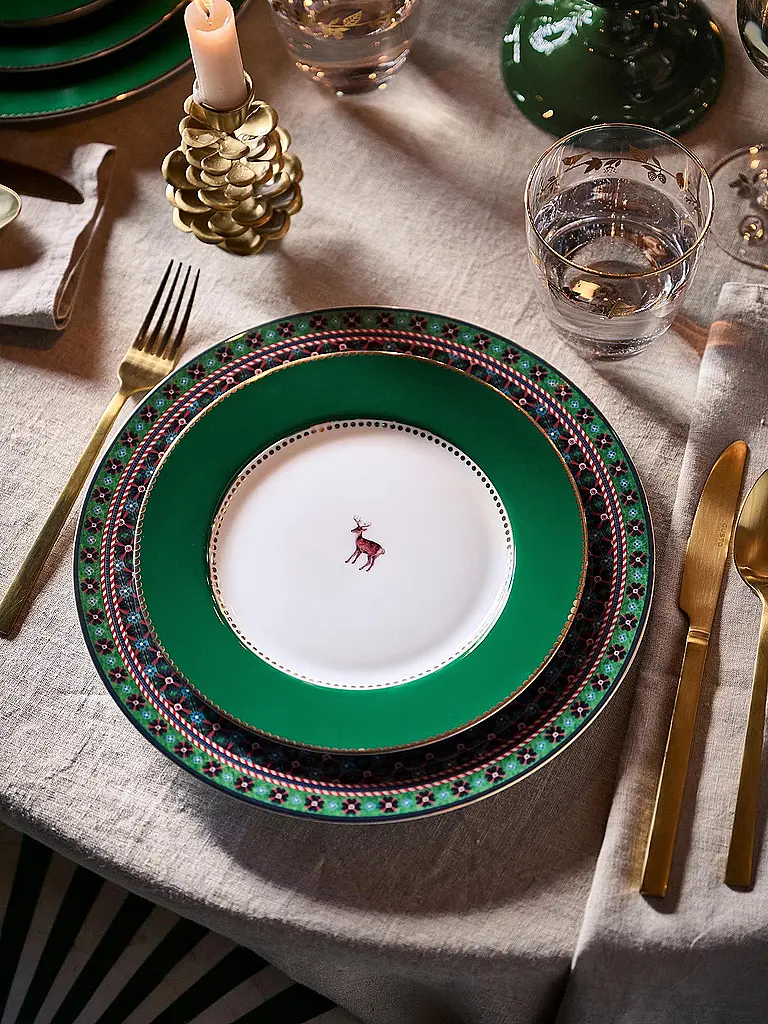 PIP STUDIO | Frühstücksteller 21cm LOVE BIRDS Dark Green | dunkelgrün