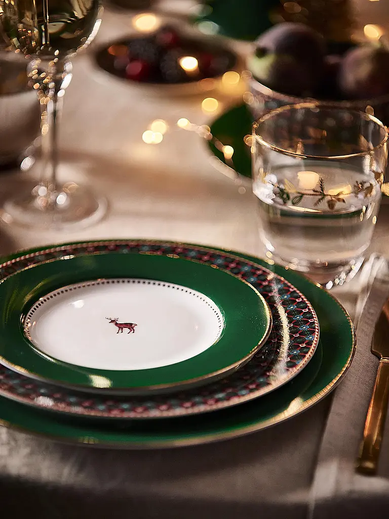 PIP STUDIO | Frühstücksteller 21cm LOVE BIRDS Dark Green | dunkelgrün