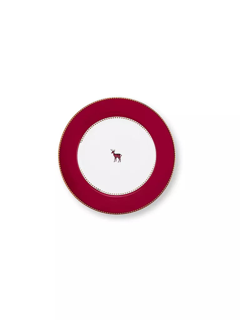 PIP STUDIO | Frühstücksteller 21cm LOVE BIRDS Dark Red | dunkelrot