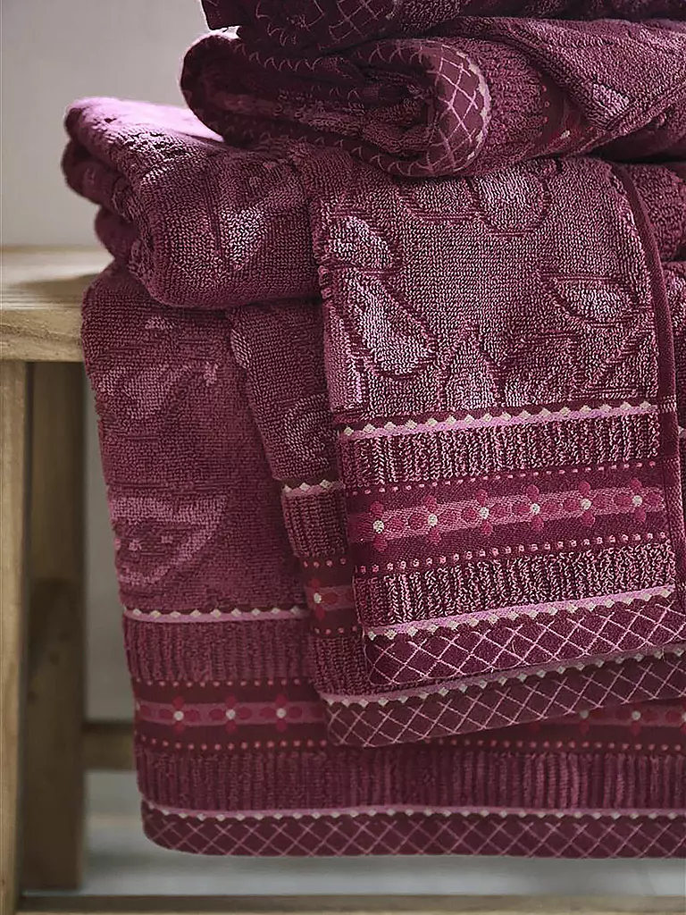PIP STUDIO | Handtuch  JASMIN JACQUARD 55x100cm Dark Pink | grün