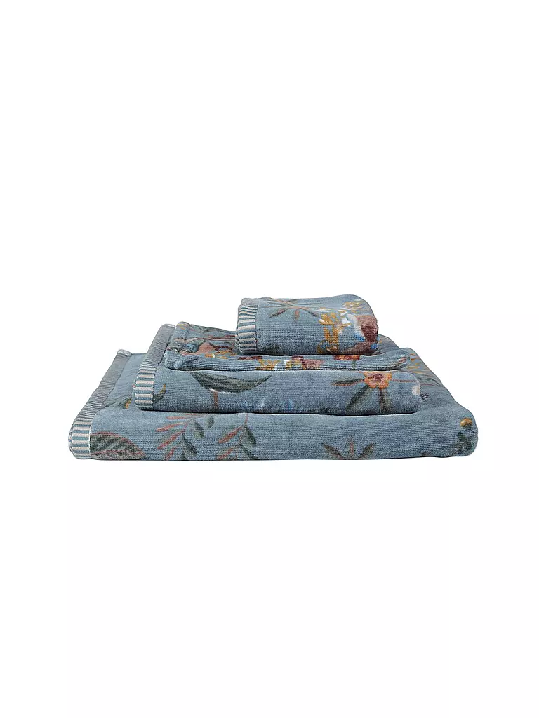PIP STUDIO | Handtuch 55x100cm SECRET GARDEN Blue | weiss