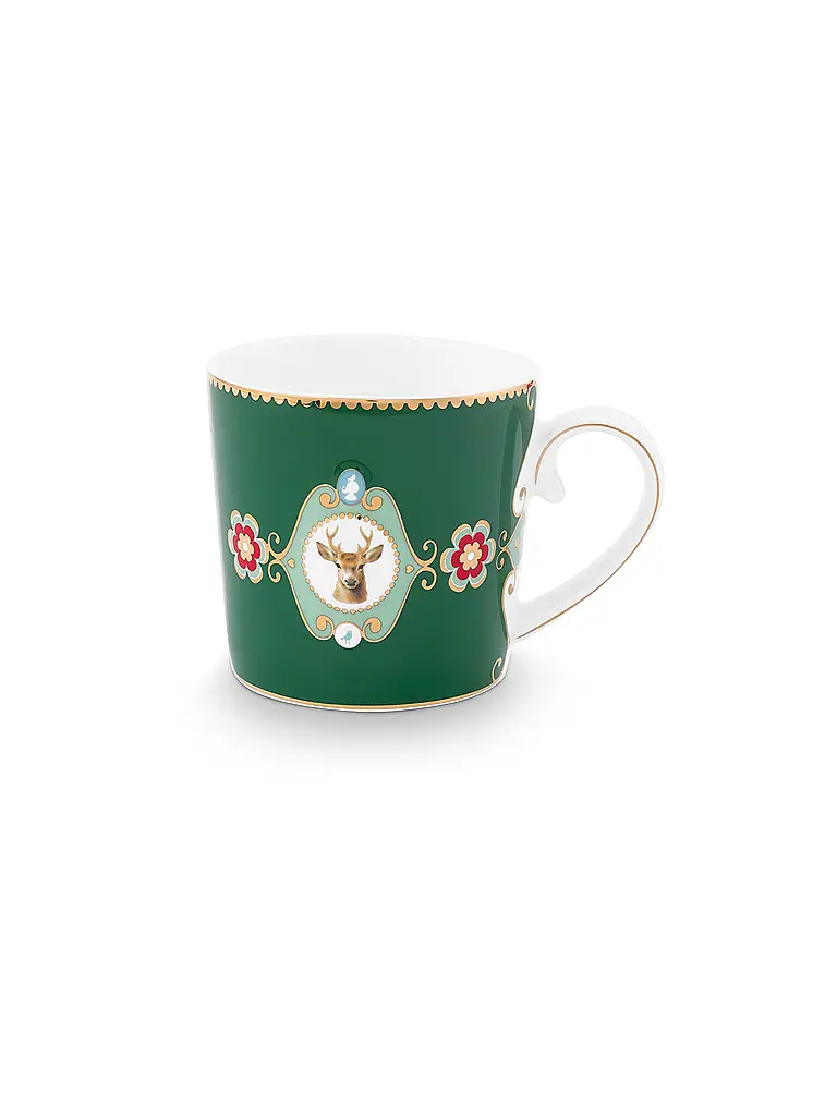 PIP STUDIO | Henkelbecher klein LOVE BIRDS MEDALLION Dark Green | dunkelgrün