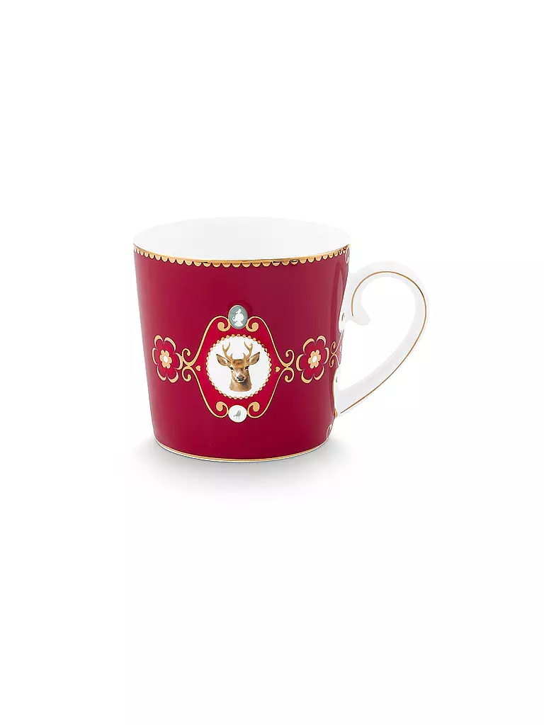 PIP STUDIO | Henkelbecher klein LOVE BIRDS MEDALLION Dark Red | dunkelrot