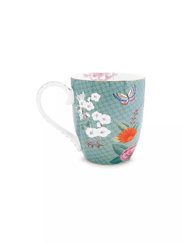 PIP STUDIO | Henkelbecher X-Large BLUSHING BIRDS 450ml Blau  | hellblau