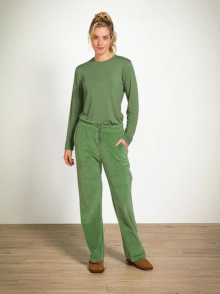 PIP STUDIO | Loungewear Hose BRITTA VELVET | grün