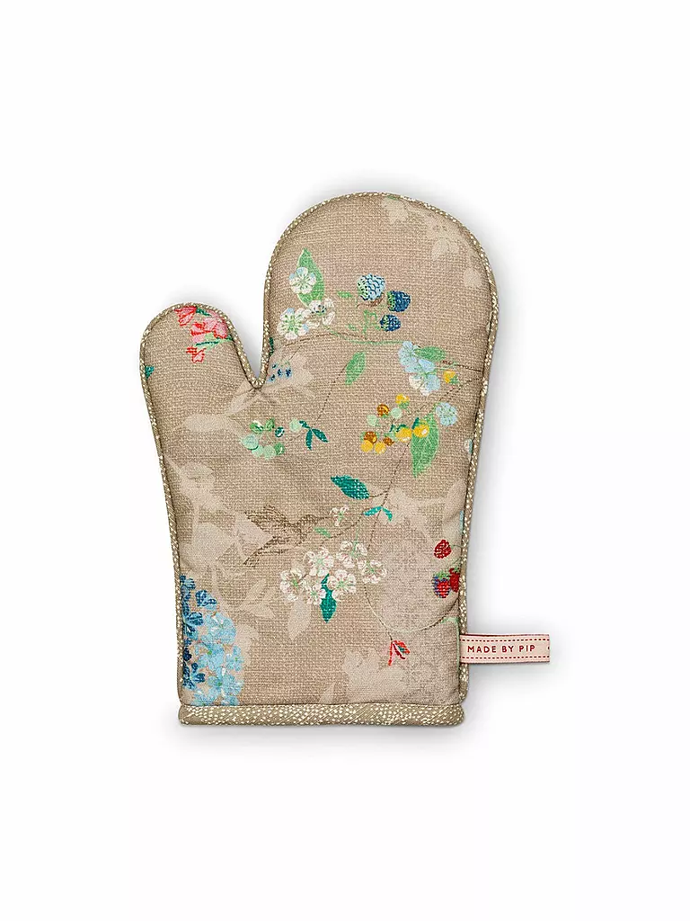 PIP STUDIO | Ofen-Handschuh "Floral Hummingbirds" | beige