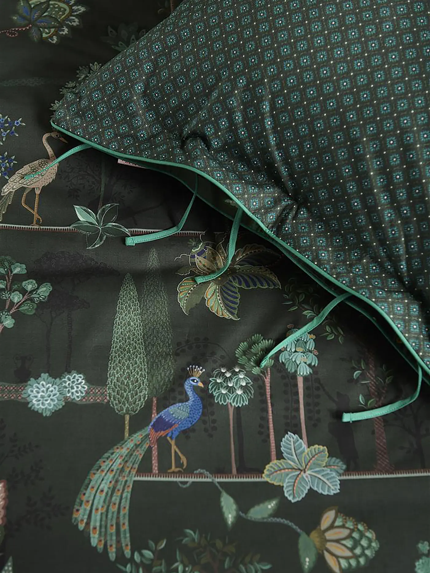 PIP STUDIO | Perkal Bettwäsche 70x90cm/140x200cm ALBERI Dark Green | dunkelgrün