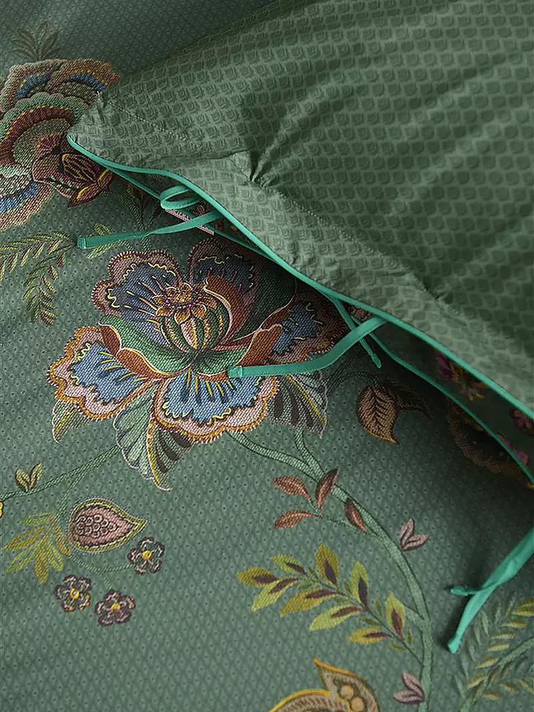 PIP STUDIO | Perkal Bettwäsche 70x90cm/140x200cm CECE FIORI Green | dunkelgrün