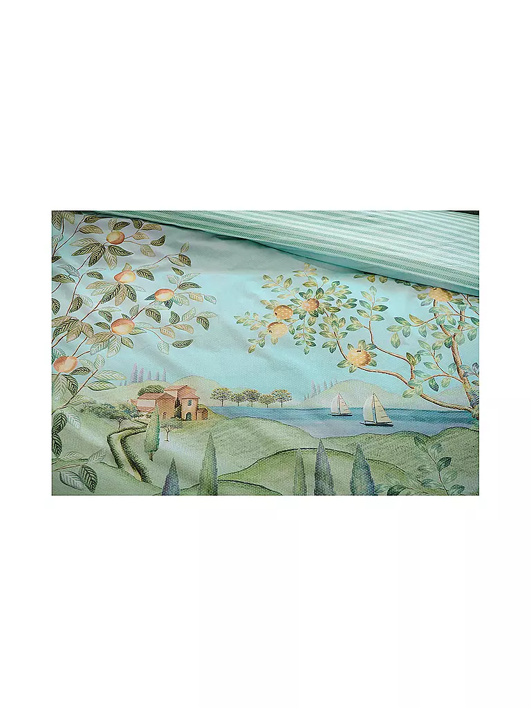 PIP STUDIO | Perkal Bettwäsche LA CAMPAGNA 2x 70x90cm/200x200cm Gruen | grün