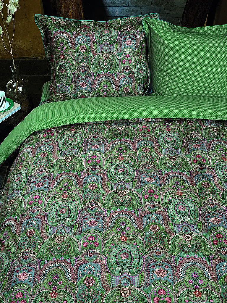 PIP STUDIO | Perkal Bettwäsche LITTLE JABALI 70x90cm/140x200cm | dunkelgrün