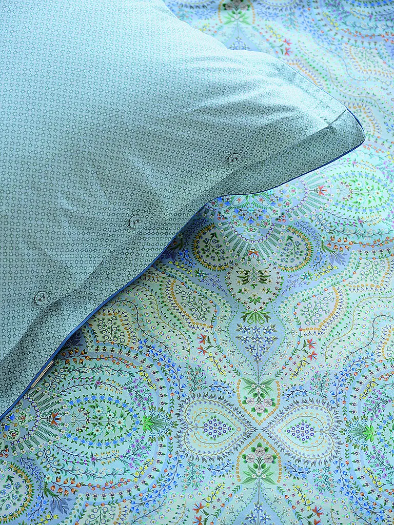PIP STUDIO | Perkal Bettwäsche MOON FLOWER 70x90cm/140x200cm Light Pink | hellblau