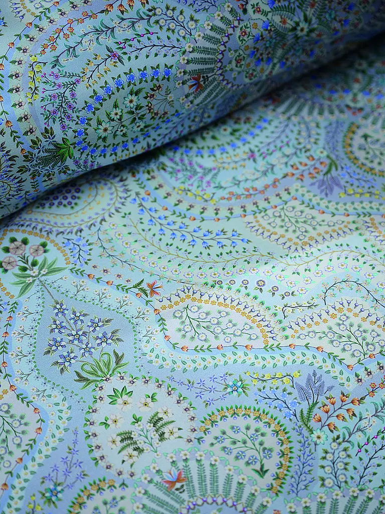 PIP STUDIO | Perkal Bettwäsche MOON FLOWER 70x90cm/140x200cm Light Pink | hellblau