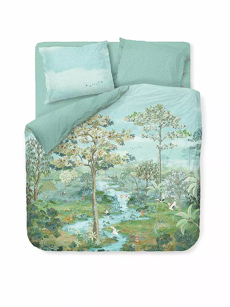 PIP STUDIO | Perkal Bettwäsche PIP Paradise 2x 70x90cm / 200x200cm Green | mint