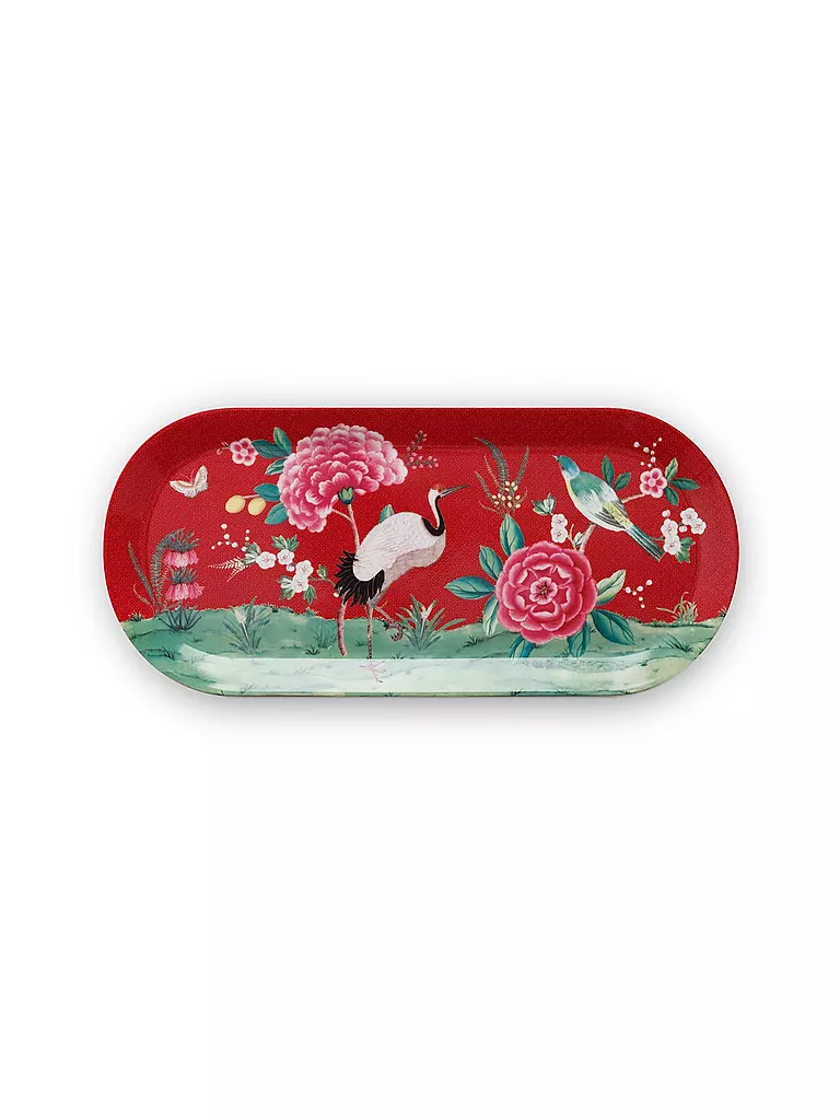 PIP STUDIO | Platte oval 33,3x15,5cm "Blushing Birds" | rot