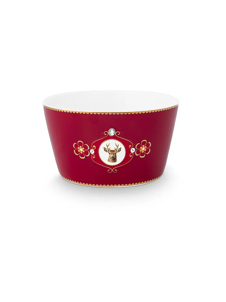 PIP STUDIO | Schale 15cm LOVE BIRDS MEDALLION Dark Red | dunkelrot