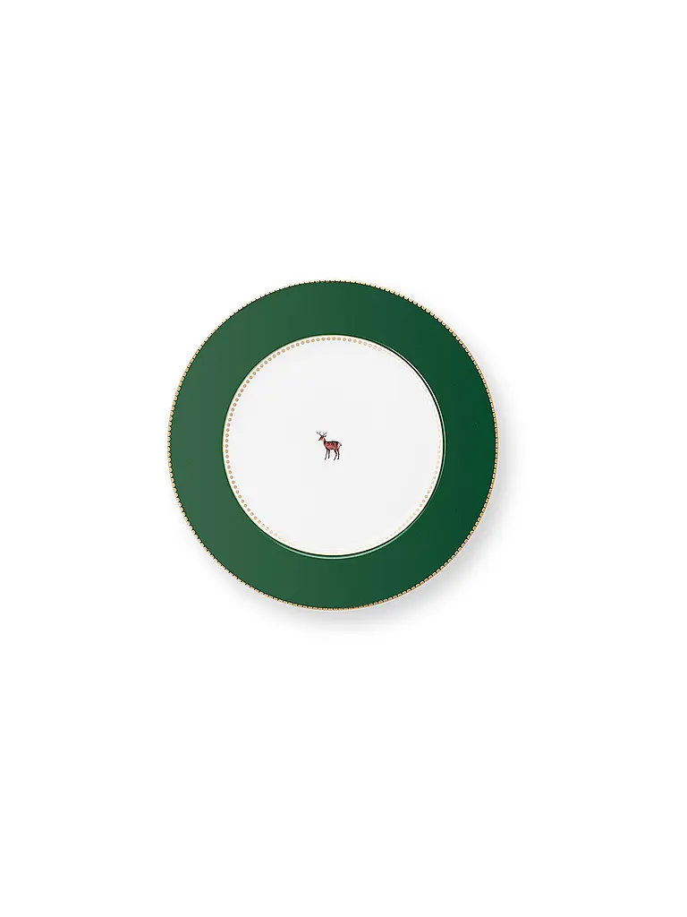PIP STUDIO | Speiseteller 26,5cm LOVE BIRDS Dark Green | dunkelgrün