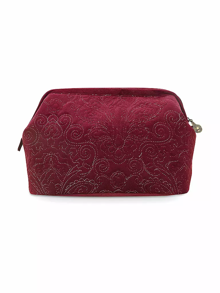 PIP STUDIO | Toilettetasche  VELVET QUILTED DAYS XL 30x20x13cm red | dunkelrot