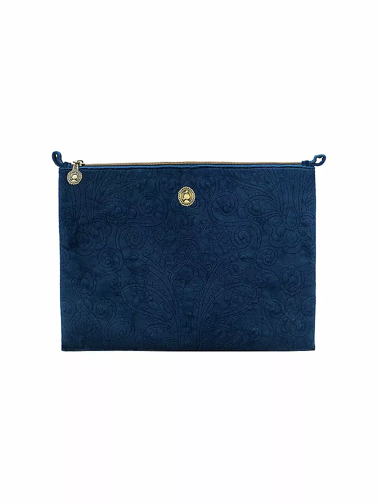 PIP STUDIO | Toilettetasche Velvet Quilted L 33x22cm Dark Blue | dunkelblau