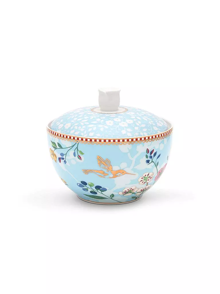 PIP STUDIO | Zuckerdose "Floral Hummingbirds" 300ml | blau